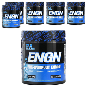 EVLUTIONNUTRITION ENGN 프리-워크아웃 엔진 블루 라즈 맛, 312g, 6개