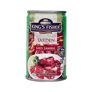 인도네시아 KINGS FISHER 정어리 통조림 달람 사우스 삼발 155g / SARDEN DALAM SAUS SAMBAL 킹스피셔, 1개