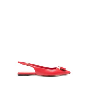 페라가모 젤미 보우 발레리나 플랫 슈즈, US 5.5(KR 230C (Slim)), 레드계열