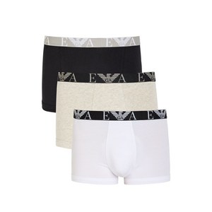 엠포리오아르마니 모노그램 로고 브리프 3팩 세트, 화이트계열+그레이계열, M