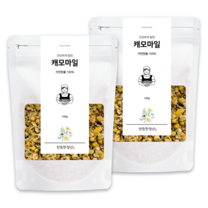 반듯한청년 캐모마일 원물티 허브 꽃 차 리필팩, 100g, 1개입, 2개