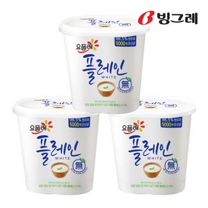 빙그레 요플레 플레인 화이트 900g 무가당 요거트, 3개