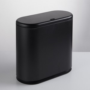 다매다매 인테리어 원터치 휴지통 화장대 미니 쓰레기통 책상 화장실, 블랙