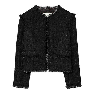 토리 버치 틴셀 트위드 재킷, 블랙계열, US 2(KR XS/S)