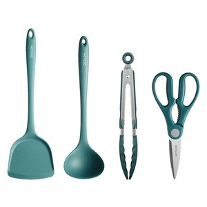 데슬론 실리콘 주방 조리도구 4종 세트 DFS-TZ820, 그린, 계란말이주걱+국자+..., 1개