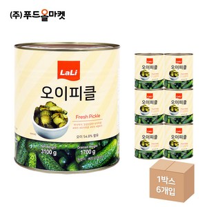 푸드올마켓_ 라리 오이피클 슬라이스 한박스 /물결무늬 (3.1kg x 6ea), 3.1kg, 6개