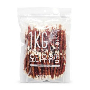 슈퍼츄 강아지 일킬로그램 가득담은 껌, 혼합맛(오리/우유), 1kg, 1개