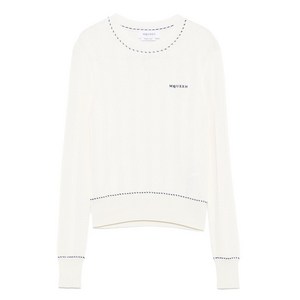 알렉산더맥퀸 로고 자수 골지 니트 탑