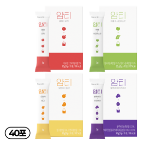 얌티 4종 애플 샤인머스캣 x 플럼 피치 x 오렌지 망고 x 블루베리 라즈베리, 3g, 10개입, 4박스