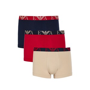 엠포리오아르마니 로고 밴드 복서 브리프 3팩 세트, 베이지계열+레드계열, S