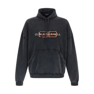 발렌시아가 front-print kangaroo-pocket hoodie