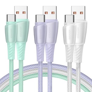 Essager 다채로운 PD100W 6A USB A타입 to C타입 고속충전 케이블 2개입