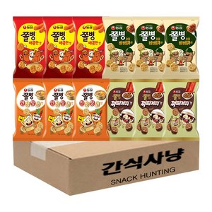 쫄병스낵 x 12개 4종세트 매콤3+안성탕면3+바베3+짜파게티3, 1세트