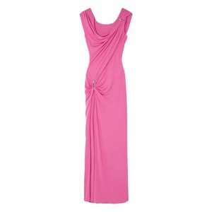 베르사체 세이프티 핀 개더 드레스, 핑크계열, Italy 38(KR 44)