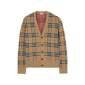 버버리 체크 버튼 가디건