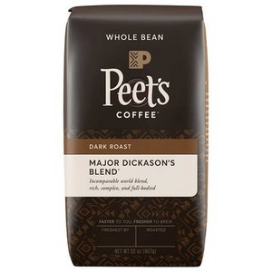 피츠 커피 메이저 딕카슨 블렌드 다크 로스트 홀빈 원두커피 907g 무배 Peet's Coffee, 1개, 홀빈(분쇄안함)