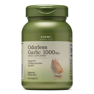 GNC 냄새가 적은 갈릭 1000mg 100정 (타블렛) Odoless Galic 100tabs, 1개