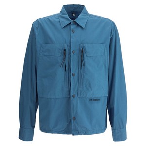 C.P.컴퍼니 로고 자수 셔츠, 블루계열, Standard S