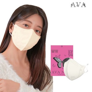 AVA 아바 KF94 새부리형 마스크 중형 100매 홈쇼핑방송 베스트상품, 10개, 아이보리, 10매입