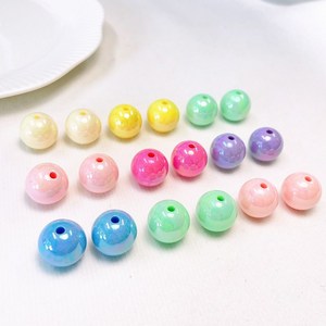 (5pcs)14mm AB빛 비즈구슬재료, 5개, (I18-1)연핑크