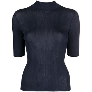 토리 버치 반소매 골지 니트 탑