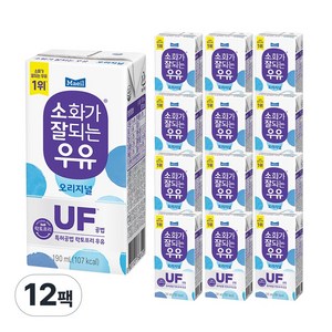 매일유업 소화가잘되는우유 오리지널, 190ml, 12개