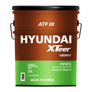 현대 엑스티어 XTeer ATF3 20L 자동미션오일 자동변속기, 1개