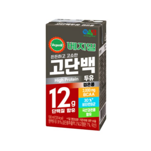 베지밀 고단백두유 검은콩, 190ml, 48개