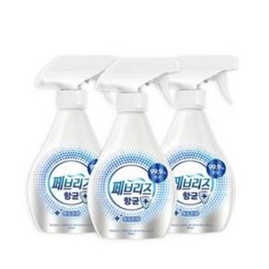 페브리즈 항균플러스 섬유탈취제 깨끗한향 본품, 370ml, 3개