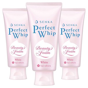 센카 퍼펙트 휩 화이트 후지 사쿠라 클렌징 폼, 100g, 3개
