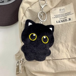 미뇽맨션 밤냥이 키링 귀여운 고양이 깜냥이 굿즈 키홀더 열쇠고리, 1개, 블랙