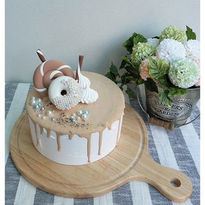 초코과자데코 클레이케익 /생일웨딩파티모형케이크
