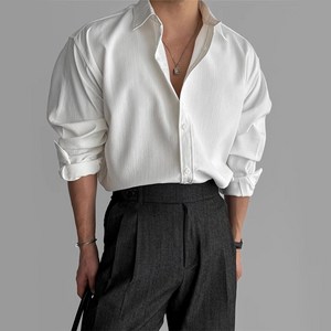 ANYOU 남성용 베이직 셔츠 링클프리셔츠 어깨넓어보이는 캐주얼 셔츠