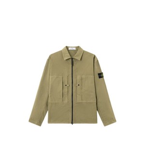 스톤 아일랜드 패치 배지 집업 오버셔츠, 그린계열, Standard XXL(KR 110)