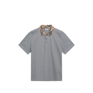 버버리 체크 칼라 코튼 폴로 셔츠, 그레이계열, Mid standard XL(KR 115)