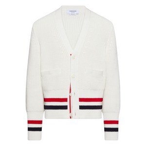 톰 브라운 스트라이프 디테일 버튼 가디건, 화이트계열, Numeric 3(KR 105)