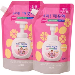 아이깨끗해 핸드워시 레몬향 리필, 600ml, 2개