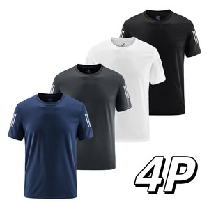 남자 기능성 반팔티셔츠 스판 쿨티 4P 티셔츠 남녀공용 여름용 tanlz-119