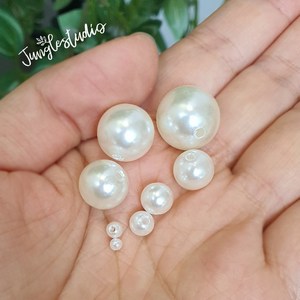 [정글스튜디오] 아크릴 진주 작은내경 (3~16mm) 진주볼 비즈 모루인형 목걸이 만들기 부자재, 10mm(30g)