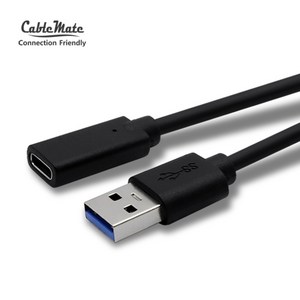 CableMate USB C타입 F to 3.0 AM 연장 케이블 2M, 1개