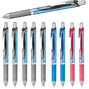 Pentel 에너겔 노크식 볼펜 BLN75 / BL77 세트, BLN75 0.5 흑6+청2+적2개  총10개 세트