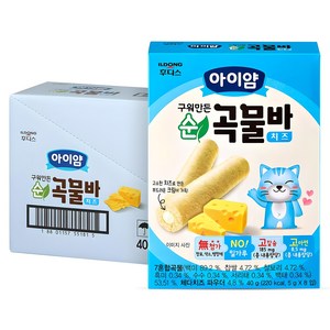 아이얌 구워만든 순곡물바, 치즈, 40g, 6개