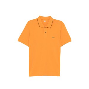 C.P.컴퍼니 로고 자수 폴로 셔츠, 오렌지계열, Standard L(KR 105)
