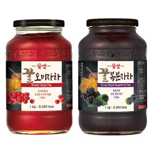 꽃샘 꿀오미자차1kg+ 꽃샘꿀복분자차1kg, 1kg, 1개입