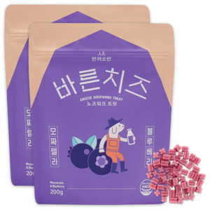 반려소반 강아지 바른치즈 노즈워크 트릿, 혼합맛(모짜렐라/블루베리), 200g, 2개