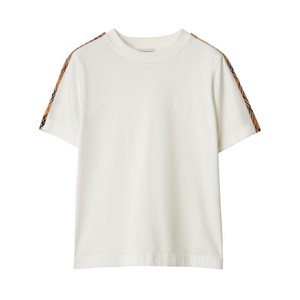 버버리 체크 트리밍 티셔츠, 베이지계열, Mid standard L