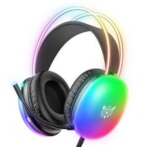 ONIKUMA 유선 게이밍 헤드셋 3D RGB 가상 7.1 usb RGB 노이즈캔슬링 마이크 X25
