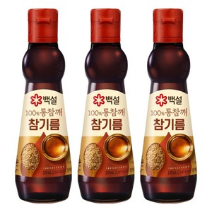 백설 100% 통참깨 참기름, 320ml, 3개
