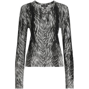 돌체앤가바나 퍼 프린트 가디건, 블랙계열+실버계열, Italy 40(KR 44)