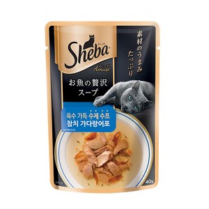 쉬바 고양이 주식 파우치, 참치 가다랑어포, 40g, 1개